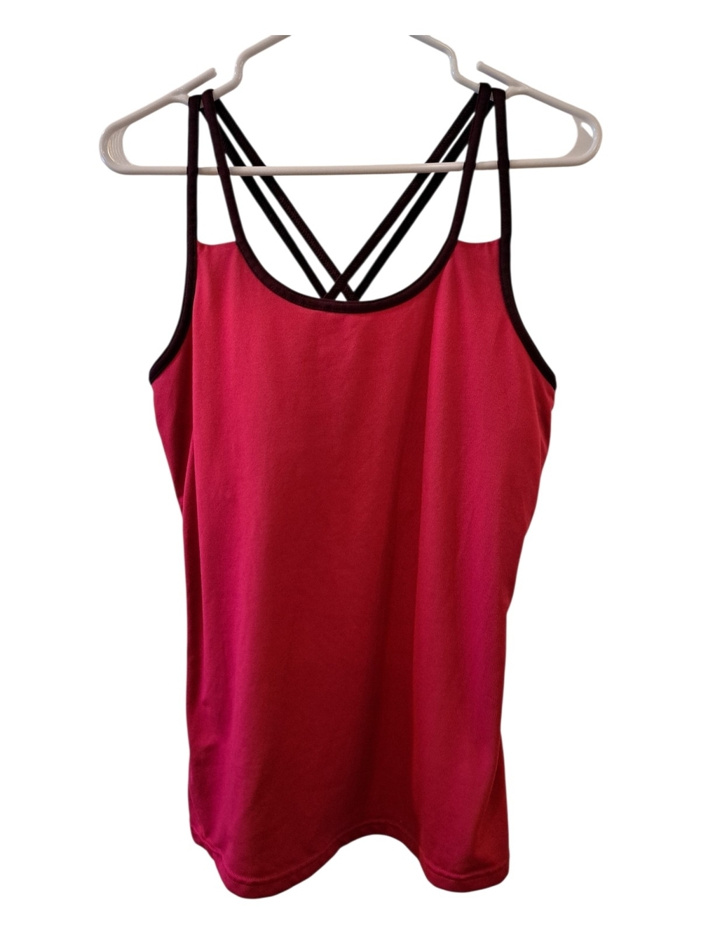 Aspire Fuchsia Tank top with Purple Strappy Back Size L